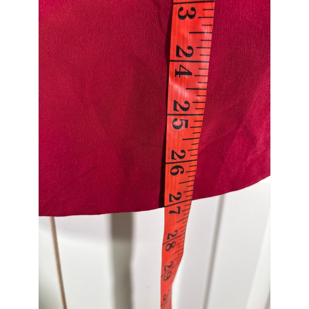 Chaus Red Silk Button Down Shirt Size 14 - Picture 5 of 10